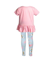 Peppa Pig Girls Peplum T-Shirt and Leggings Outfit Set