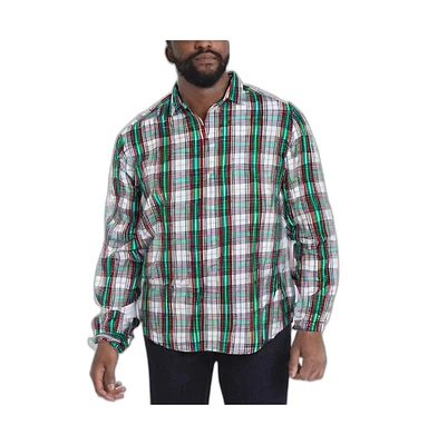 KingSize Men's Big & Tall Long Sleeve Wrinkle-Free Plaid Shirt