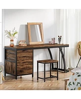 Tribesigns Vanity Desk with 3 Drawers, 59-Inch Chic Makeup for Women, Black Friday Deals