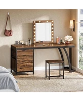 Tribesigns Vanity Desk with 3 Drawers, 59-Inch Chic Makeup for Women, Black Friday Deals