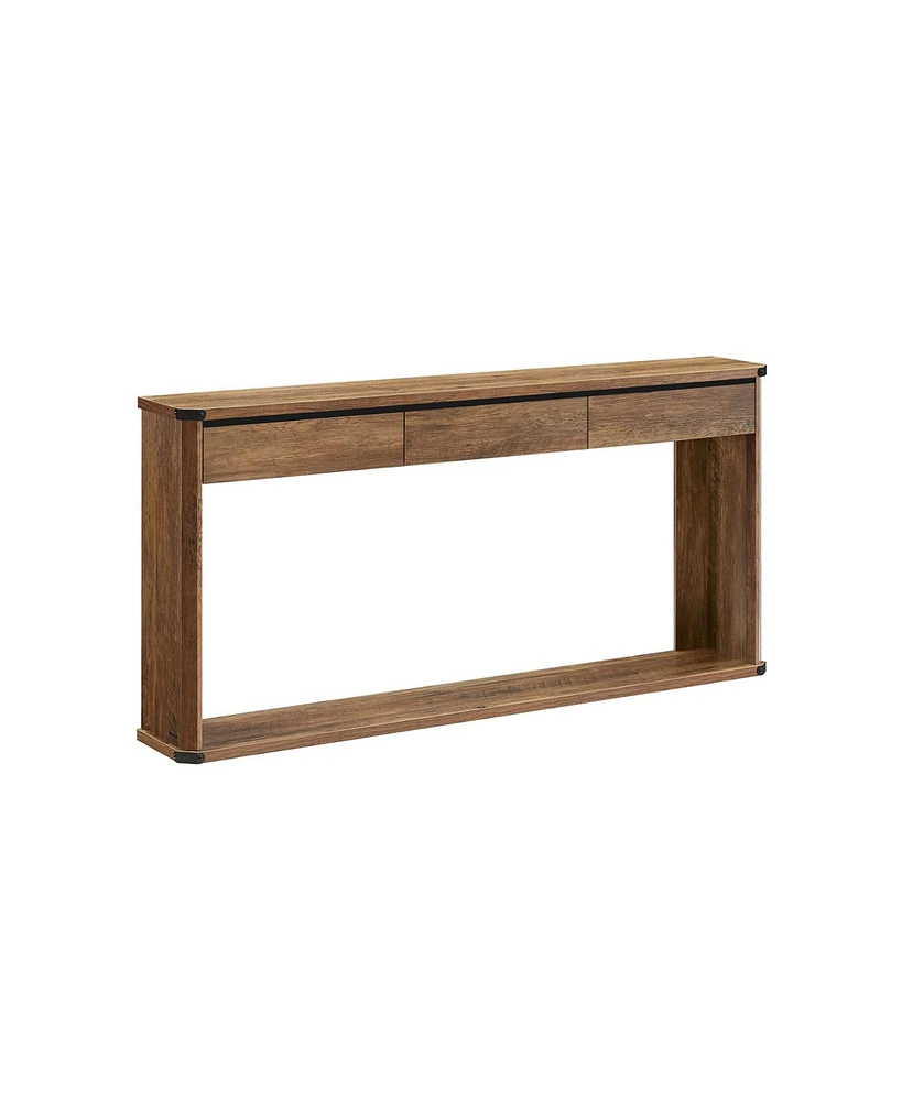 Slickblue 63-Inch Console Table with 3 Drawers Narrow Entryway for Living Room or Hallway