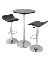 Slickblue 3 Piece Modern Dining Set with Bistro Table and Two Stools