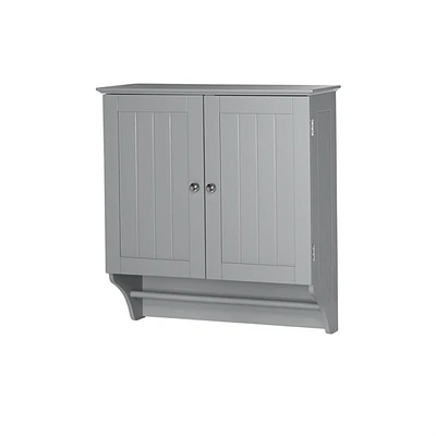 Slickblue 2-Door Bathroom Wall Cabinet with Towel Bar and Ample Storage Space