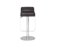 Slickblue Modern Bar Stool with Espresso Brown Faux Leather Swivel Seat