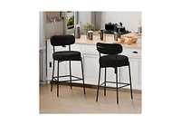 Dyhome Bar Stools Set of 2, 27 Inches Counter Height Kitchen with Back, Modern Metal Tall for Island