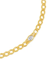 Sterling Forever Rebel Station Cubic Zirconia Curb Chain Bracelet