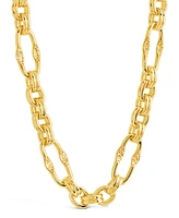 Sterling Forever Tegan Textured Long Link Necklace