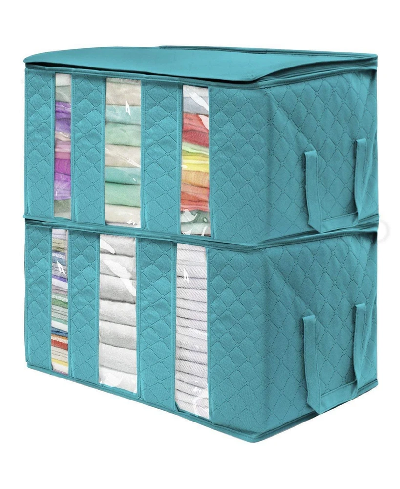 Sorbus Foldable Storage Bag Organizers, 3 Sections, Great for Clothes, Blankets, Closets, Bedrooms, and More