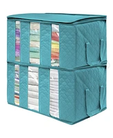 Sorbus Foldable Storage Bag Organizers, 3 Sections, Great for Clothes, Blankets, Closets, Bedrooms, and More