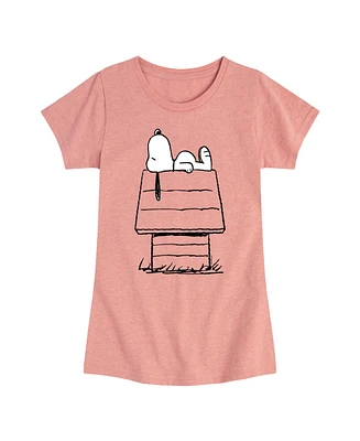 Peanuts Big Girls Snoopy House Graphic Short Sleeve Tee