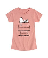 Peanuts Big Girls Snoopy House Graphic Short Sleeve Tee