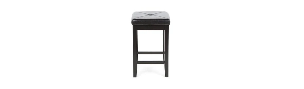 Slickblue Backless Bar Stools with Faux Leather Upholstered Seat