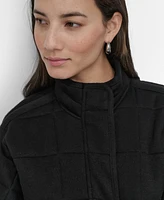 Dkny Women's Quilted Zip-Front Stand-Collar Jacket