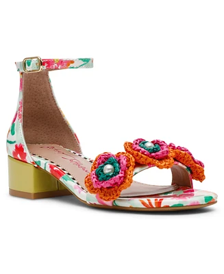 Betsey Johnson Little and Big Girls Brady Crochet Flower Sandal