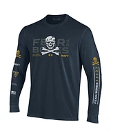 Under Armour Men's Navy Midshipmen 2024 Rivalry Skull Performance Long Sleeve T-Shirt