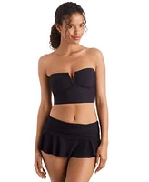 Mimi Flamingo Womens Slit Neck Tankini Top Skirted Bottoms