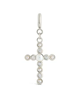 Sterling Forever Cubic Zirconia Mother of Pearl Cross Charms