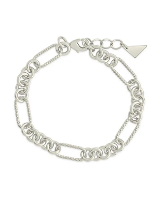 Sterling Forever Fianna Mixed Chain Link Bracelet