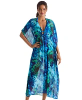 Mimi Flamingo Women's Dune Printed Midi V-Neck Caftan