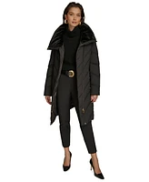 Donna Karan New York Women's Faux-Fur-Trim Puffer Coat