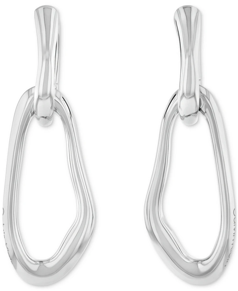 Calvin Klein Silver-Tone Ck Statement Links Drop Earrings