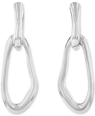 Calvin Klein Silver-Tone Ck Statement Links Drop Earrings