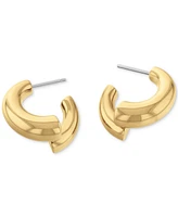 Calvin Klein Silver-Tone Ck Spiral Curve Drop Earrings