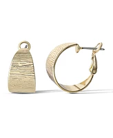 Jessica Simpson Gold-Tone Textured Half Omega Hoop Earrings