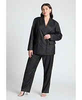 Eloquii Plus Shiny Pinstripe Blazer