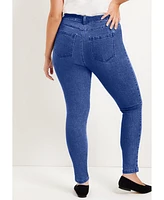 June + Vie Women's Plus Curvie Fit Skinny Jeans