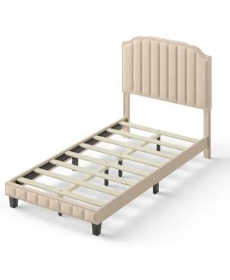 Gouun Heavy Duty Upholstered Bed Frame With Rivet Headboard Twin Size