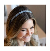 Thin Braid Headband - Light Wash Denim