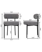 Dyhome Dining Chairs Set of 6, Mid-Century Modern Chairs, Kitchen Room Curved Backrest Round Upholstered Boucle Sherpa Ch