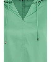 Olsen Women's Satin Effect Hoodie Blouse