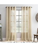 Archaeo Slub Textured Linen Blend Grommet Top Curtain