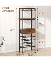 Mr Ironstone Floor Standing Wine Rack and Liquor Cabinet for Home Bar Storage