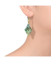 Genevive Sterling Silver 14K Gold Plated Abalone Kite Drop Hook Earrings