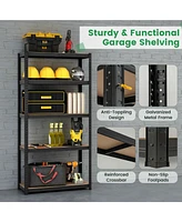 Costway Pcs 5 Tier Adjustable Garage Shelving Unit with 2000 lbs Max Load for Warehouse