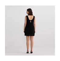 Reistor Women's Midnight Muse V-neck Short Dress Black