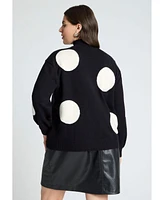 Eloquii Plus Size Polka Dot Sweater