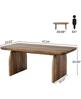 Tribesigns Rectangle Coffee Table, 47-Inch Wood Rectangular Living Room Table, Farmhouse Accent Center Table Low Cocktail Tea Table with Sturdy Base &