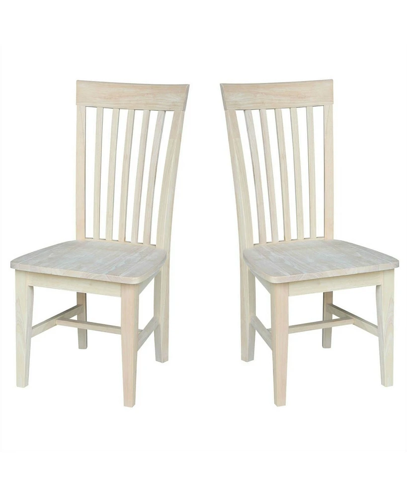 Slickblue Set of 2 - Mission Style Unfinished Wood Dining Chair with High Back