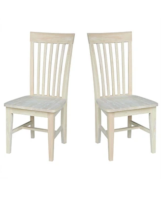 Slickblue Set of 2 - Mission Style Unfinished Wood Dining Chair with High Back