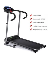 Gymax Folding Treadmill 1100W Electric Motorized Running Jogging Walking Machine