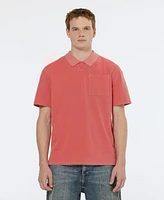 Scotch & Soda Men's Relaxed-Fit Garment-Dyed Pique Pocket Polo Shirt