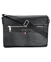 Tommy Hilfiger Men's Pebble Faux-Leather Leo Messenger Bag