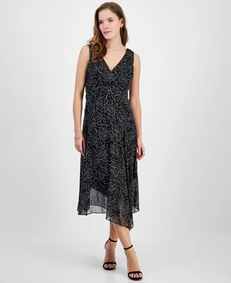 Connected Women's Floral-Print Midi Dress