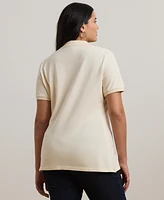 Lauren Ralph Plus Embellished Patch Polo Shirt