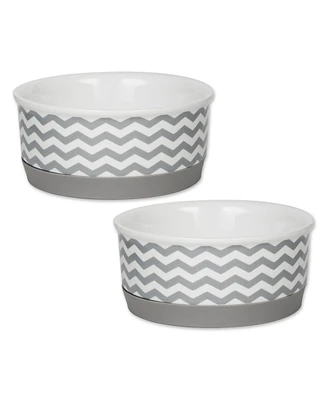 Bone Dry Chevron Pet Bowl Set/2