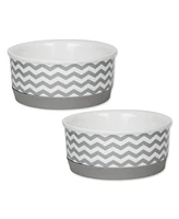 Bone Dry Chevron Pet Bowl Set/2